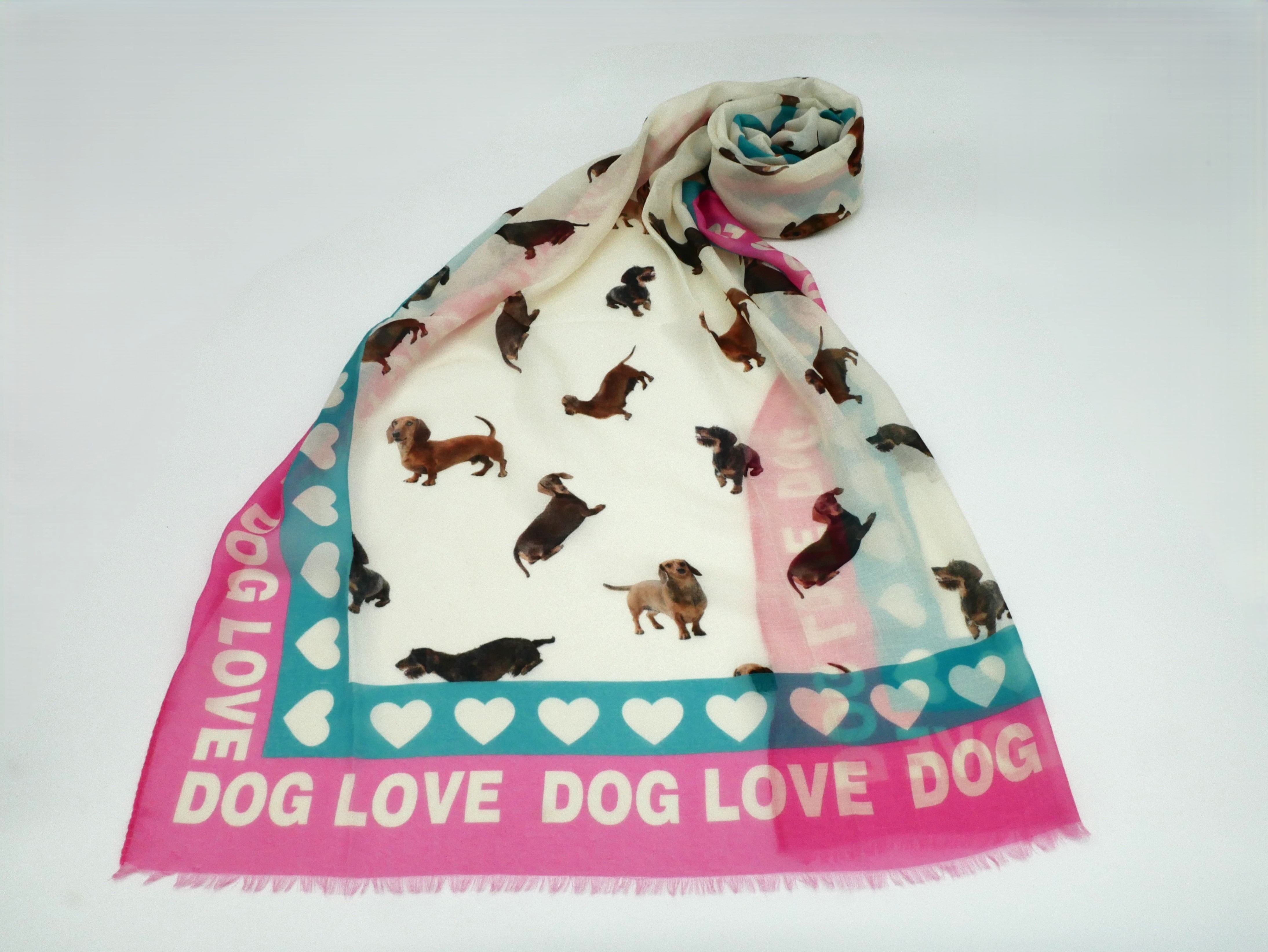 Schal Dog Love beige pnik